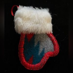 Handmade Pendleton Mitten Christmas Ornament